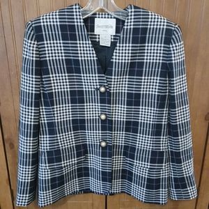 SWEETBRIAR VINTAGE NAVY/WHITE LINED JACKET/BLAZER WITH PEARL BUTTONS SIZE 6P